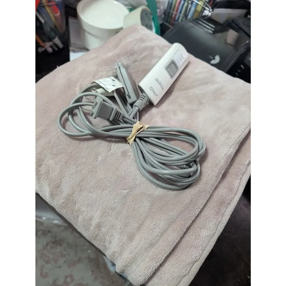 SUNBEAM! SNUGGLY DUSTY PINK PLUSH ELECTRIC WARMER BLANKET W/REMOTE! 52